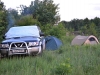 Our camping site at the Uzh riverbank