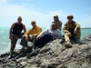 At the shore of Lake Balkhash (members of the expedition team S.Domashevsky (Ukraine), O.Ostrovsky (Belarus), N.Dosov (Kazakhstan), N.Cherkas (Belarus), D.Pole (Kazakhstan).