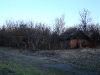 Houses in Novoselki Village are hidden behind trees 