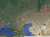 Осенние миграционные перемещения взрослой самки кобчика Aisha