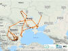 Карта переміщень грифа Sliven протягом 23.05.2019-21.05.2020 (джерело: greenbalkans.org)