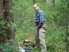 Miroslav Dravecky is putting on a safety belt to climb to the Short-toed Eagle nest