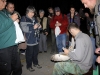 Кільцювання вухатої сови, спійманої павутинною сіткою в парку під час вечірнього розльоту із зимовища на полювання;