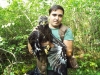 Александр Чован с птенцом большого подорлика