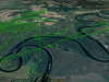 Пересування змієїда в межах обраної ділянки в заплаві Десни в 5 км вище місця впадіння річки Снов 19-22 серпня за даними GPRS